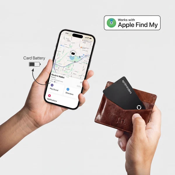 Spotminders card perfectly fitting in wallet