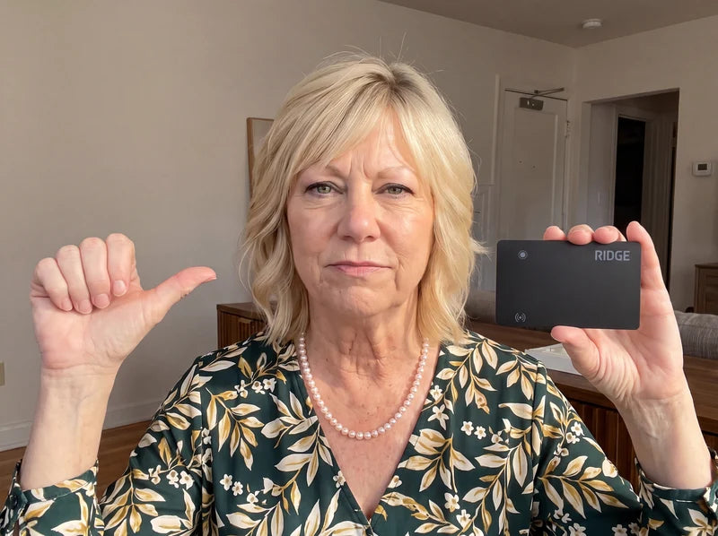 Susan Miller looking sceptical about the Ridge tracker card